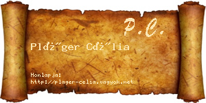 Pláger Célia névjegykártya